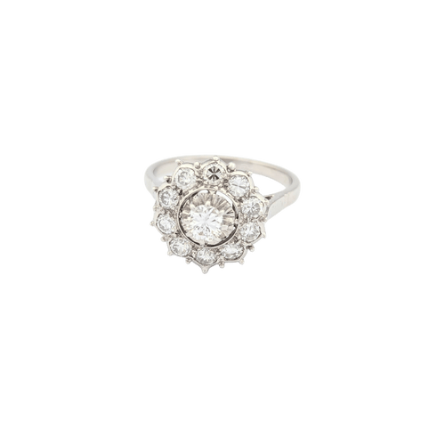 Bague 53 Bague or blanc et diamants 58 Facettes 31310