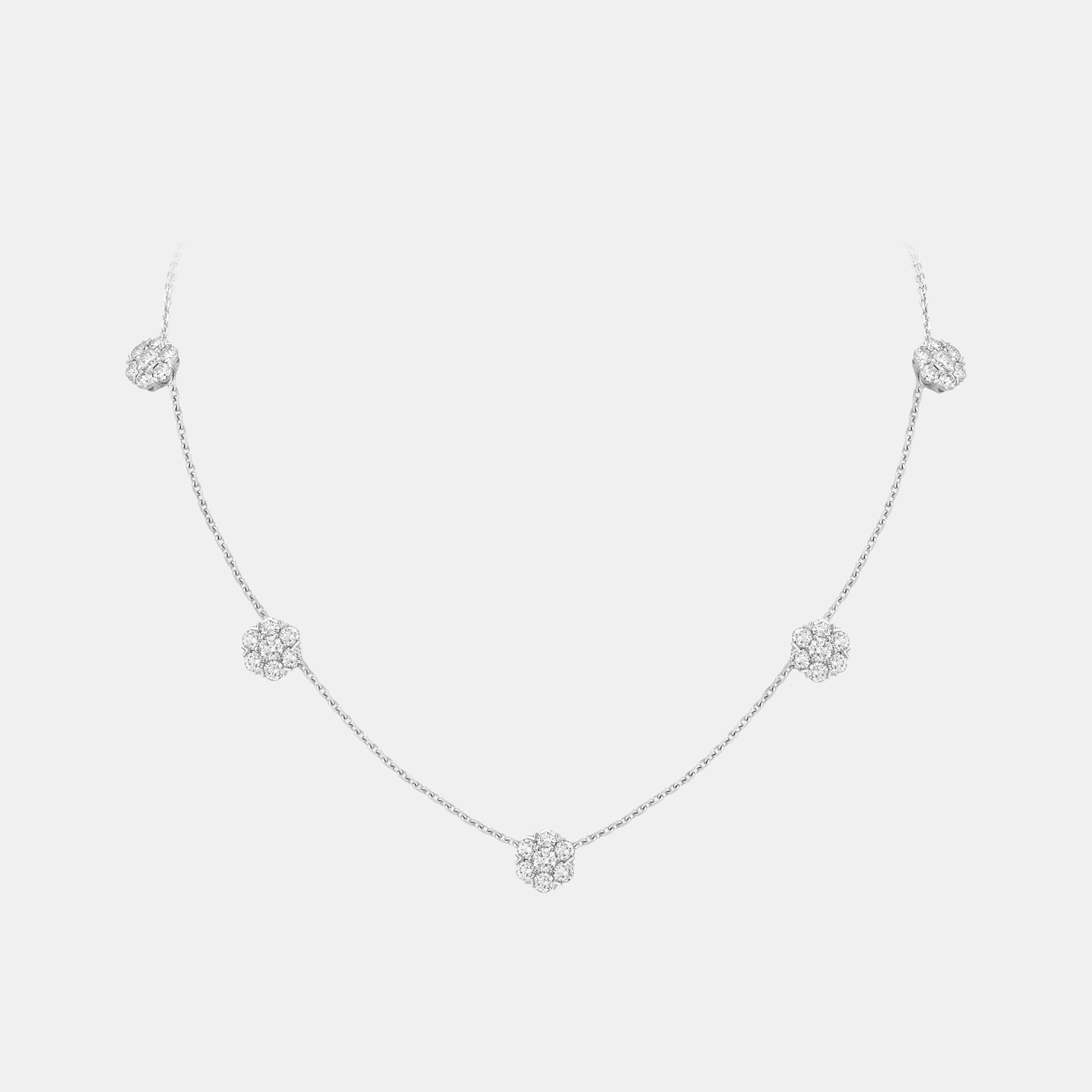 Collier Fleurette Or blanc Diamant 3.67ct