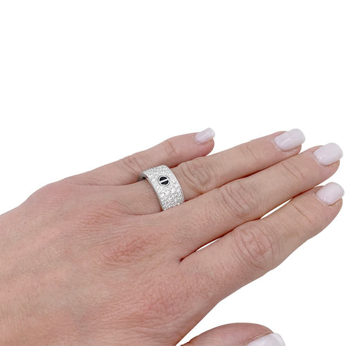 Bague 51 Cartier Love - Bague en or blanc avec diamants 58 Facettes 32395