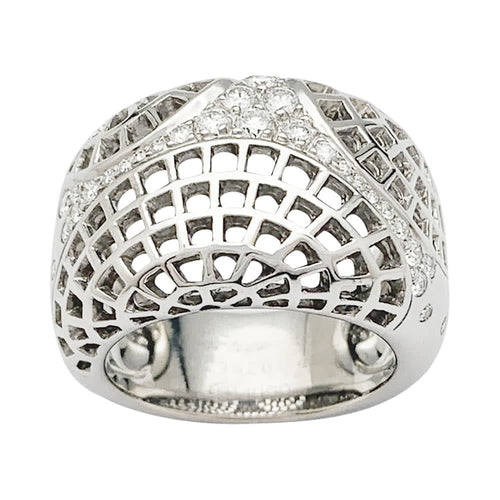 Bague 49 Cartier Nouvelle Vague Paris - Bague en or blanc et diamants 58 Facettes 31803