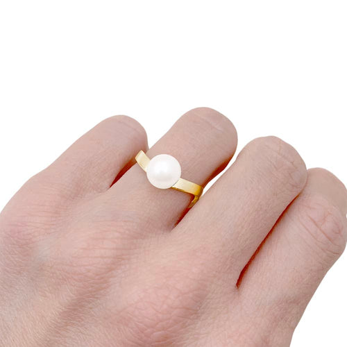 Bague 51 Dinh Van - Bague vintage en or jaune avec perle Akoya 58 Facettes 35284