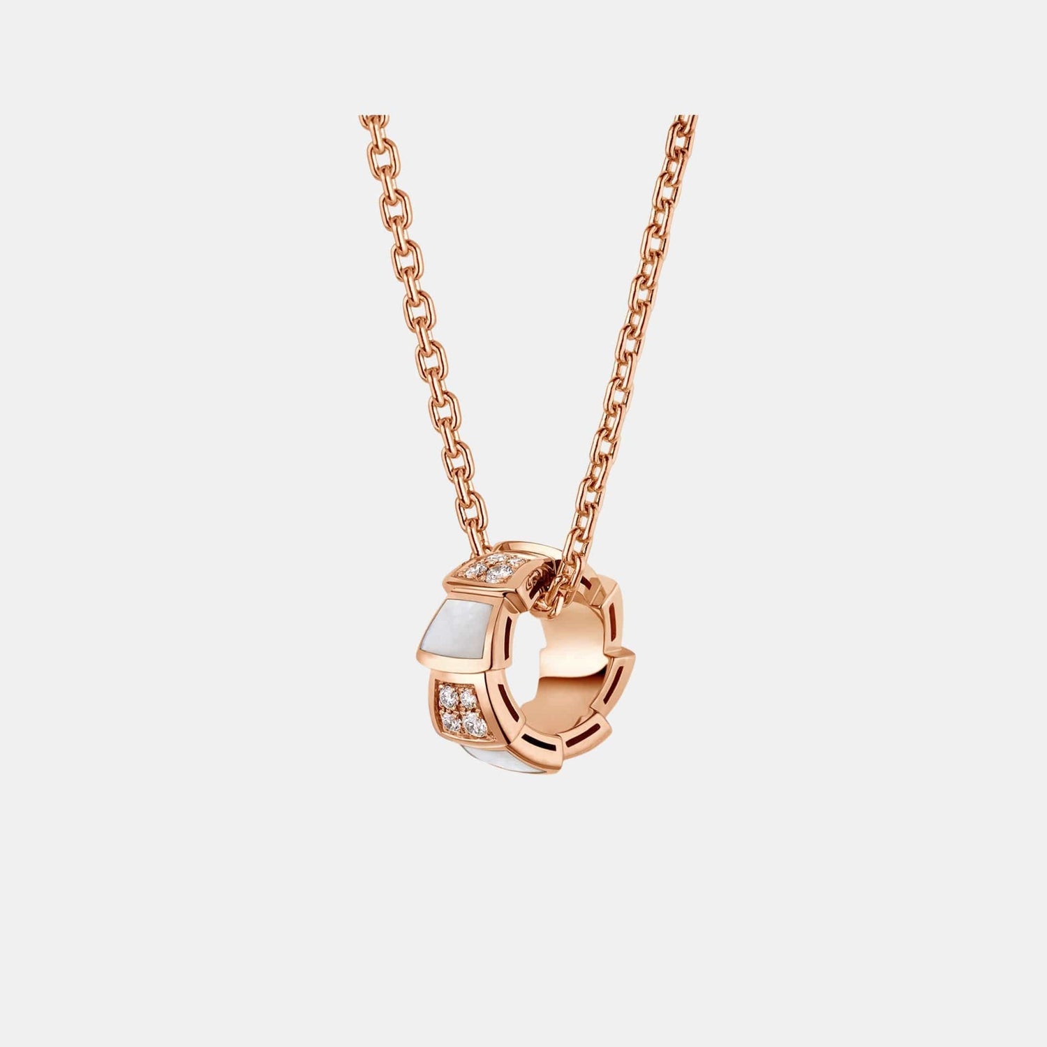 Collier Serpenti Viper Or rose Perle