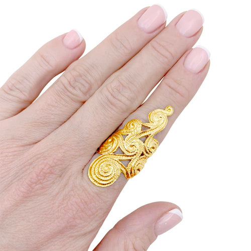 Bague 51 Bague « Volutes » en or jaune 18 carats 58 Facettes 35269