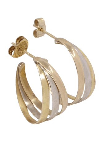 Boucles d'oreilles DEMI-CRÉOLES 3 ORS 58 Facettes 095841