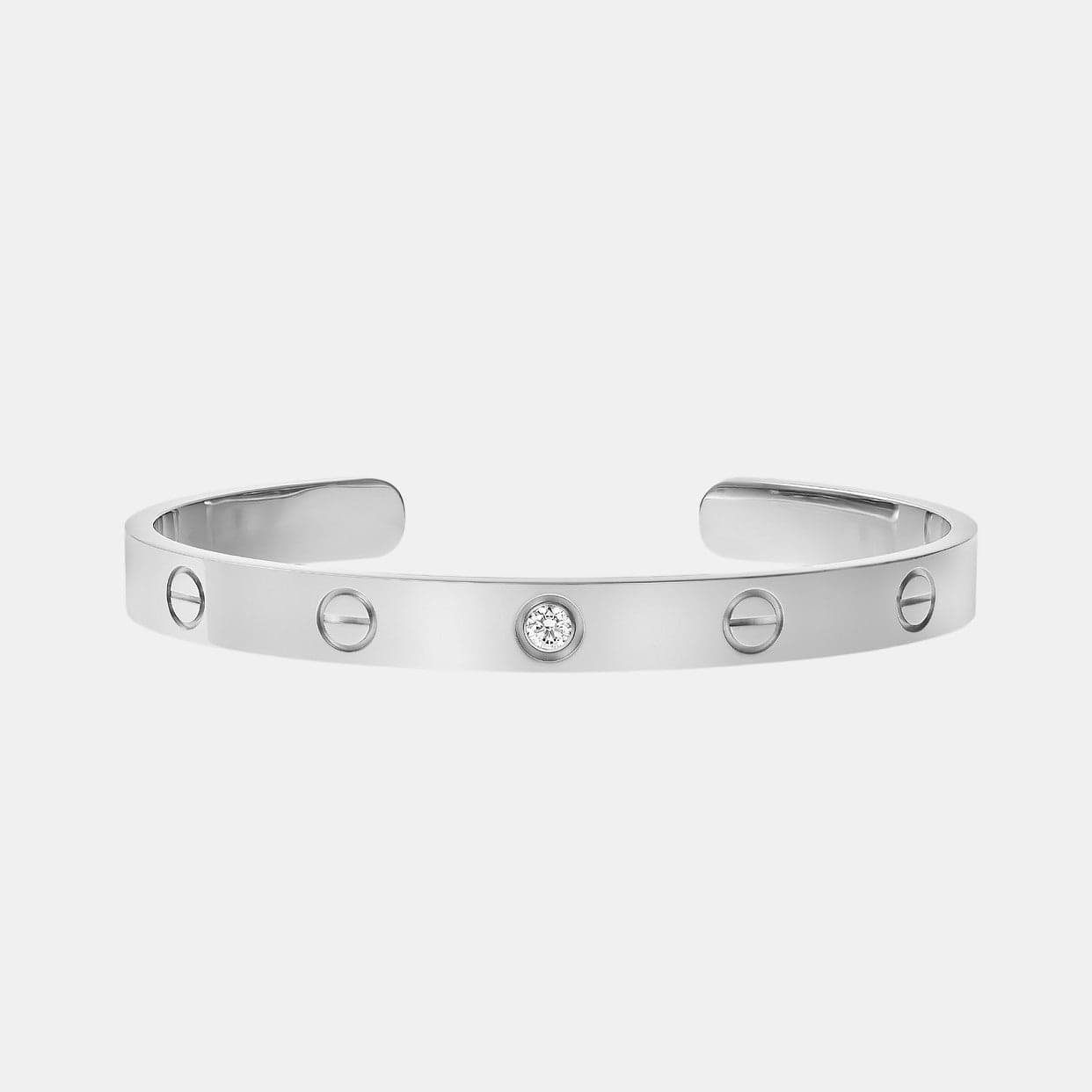 Bracelet LOVE Or Gris 1 Diamant Largeur 6,1 mm