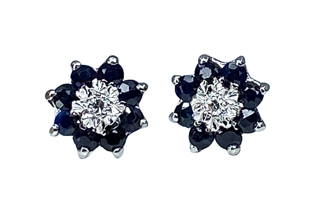 White gold sapphire and diamond earrings