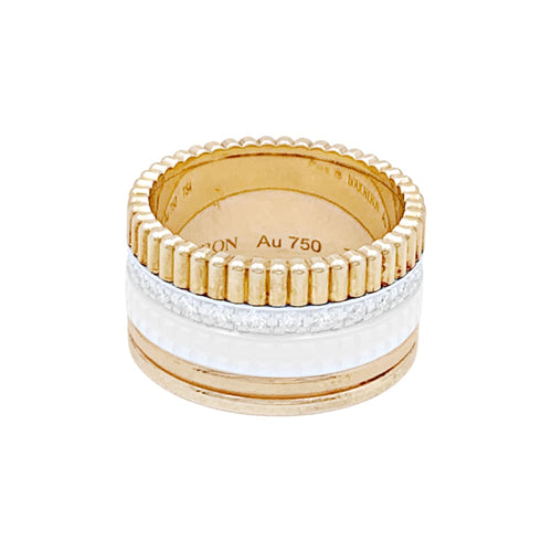 Bague 54 Boucheron Quatre White Édition - Bague en or jaune, blanc et rose, diamants 58 Facettes 34976
