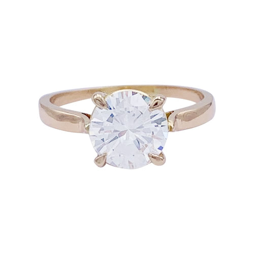Bague 53 Bague solitaire en or rose 18K avec diamant 1,56 ct 58 Facettes 32362