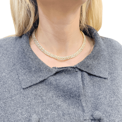 Collier Collier rivière en or jaune 750 et diamants taille brillant 58 Facettes 34168