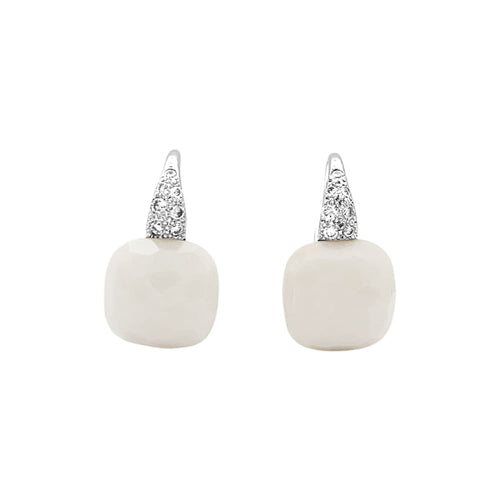 Boucles d'oreilles Pomellato Capri - Boucles d’oreilles en or blanc avec opale et diamants 58 Facettes 35332