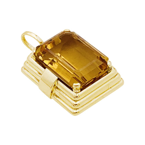 Pendentif Pendentif rectangulaire en or jaune 18K et citrine 58 Facettes 35285