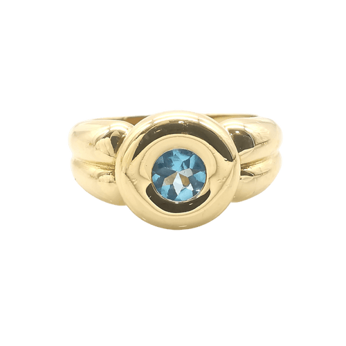 Bague 55 Bague en or jaune topaze 58 Facettes