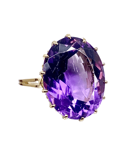 Bague 56 Bague en or jaune & améthyste 58 Facettes AB317
