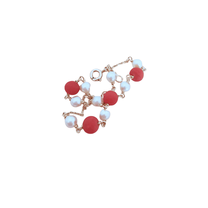 Bracelet Bracelet or jaune perles de corail et perles de culture 58 Facettes AA 1695