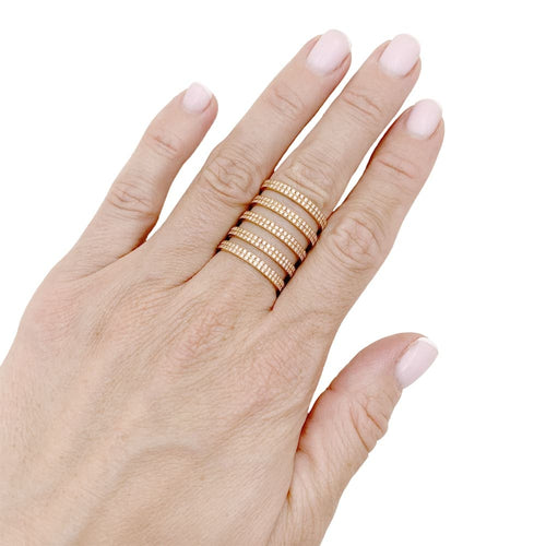 Bague 53 Repossi Berbère - Bague en or rose 750 pavée de diamants 58 Facettes 34863