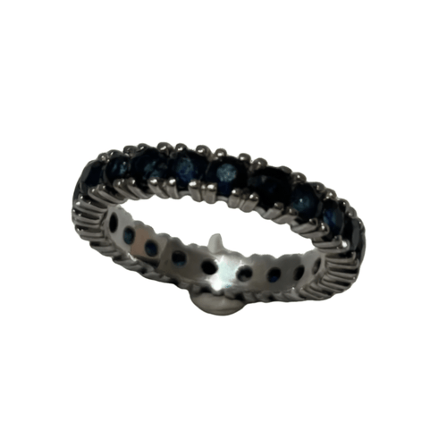 Bague 59 Alliance or blanc saphirs 58 Facettes