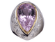 Bague 60 pear amethyst and diamond statement white gold ring 58 Facettes BA-1492