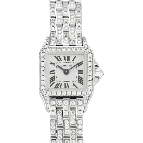 Montre CARTIER - Montre Modèle Santos Demoiselle - en or blanc et diamants 58 Facettes DV0618-1