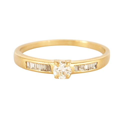 Bague 59 Bague or jaune ornée de diamants 58 Facettes 220-2