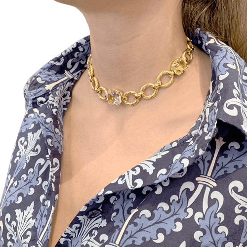 Collier Collier ras de cou, or jaune et béryls. 58 Facettes 34708