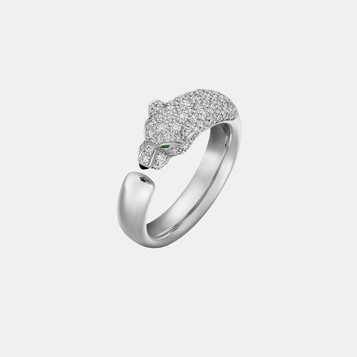 Bague Panthère Or blanc Mixte