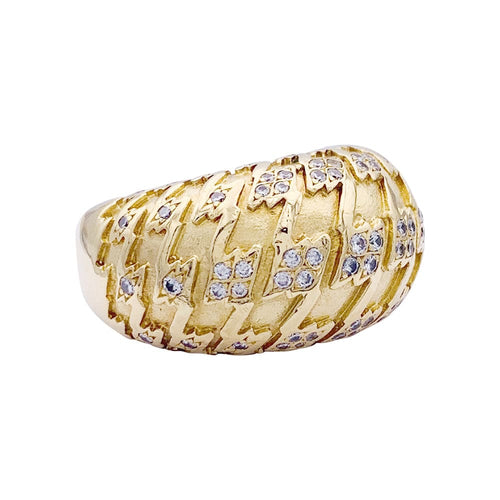 Bague 52 Dior Poulette - Bague bombée en or jaune sertie de diamants 58 Facettes 32983