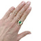 Bague 55 Bague géométrique en or jaune 750 avec émeraude et diamants 58 Facettes 35220
