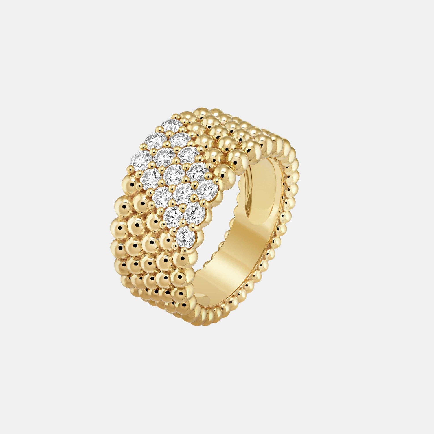 Bague Perlée Or jaune Diamant 0.77ct