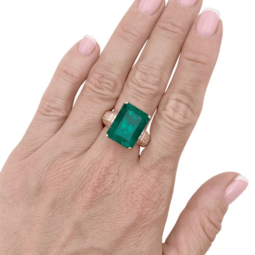 Bague 54 Bague émeraude et diamants en or jaune 750 58 Facettes 34711