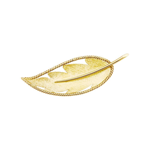 Broche Broche feuille texturée en or jaune 750 58 Facettes 35281