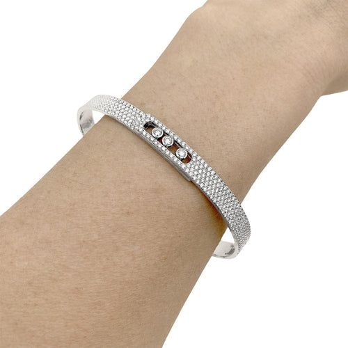Bracelet Messika Move Noa - Bracelet jonc Bangle Pavé en or blanc et diamants 58 Facettes 35301