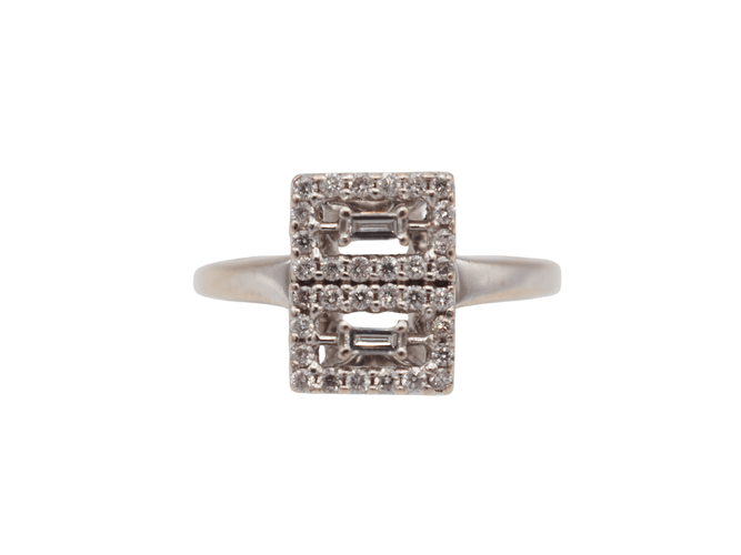 Bague 52 Bague boucle d'oreille diamant style Art déco 58 Facettes