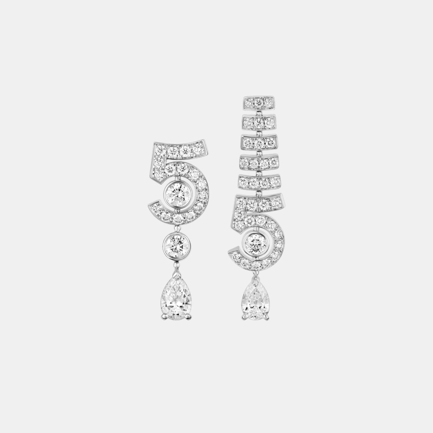 Boucles d'oreilles N°5 Or blanc Diamant