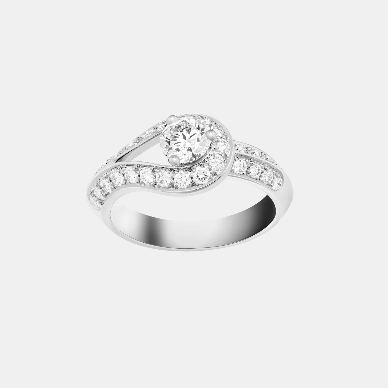 Bague Couture Platine Diamant 0.5ct