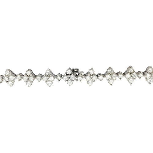 Collier Collier fleurettes en or blanc 750 et diamants 58 Facettes 31829