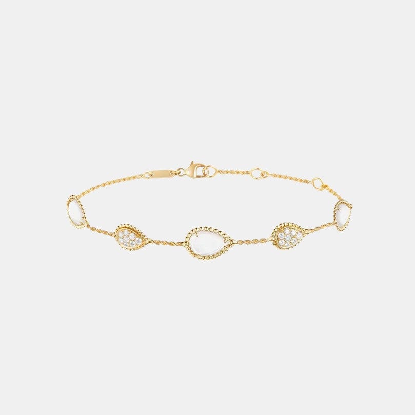 Bracelet Serpent Bohème Or jaune Perle 4.2ct, cinq motifs.