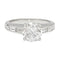 Bague 51 Bague solitaire en platine 950 avec diamant 1,52 ct et baguettes 58 Facettes 31937