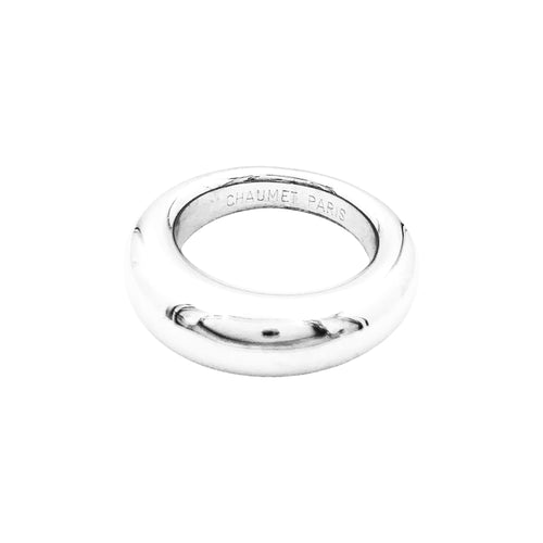 Bague 52 Chaumet Anneau - Bague jonc bombée en or blanc 750 58 Facettes 35249