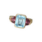 Bague 51.5 Bague Topaze et Grenats Or Jaune 58 Facettes