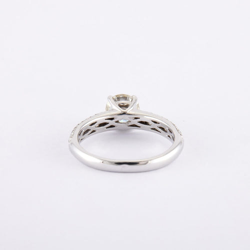 Bague 52 / Blanc/Gris / Or 750 Bague Solitaire Diamant 0.94 Carat 58 Facettes 120376R-210241R