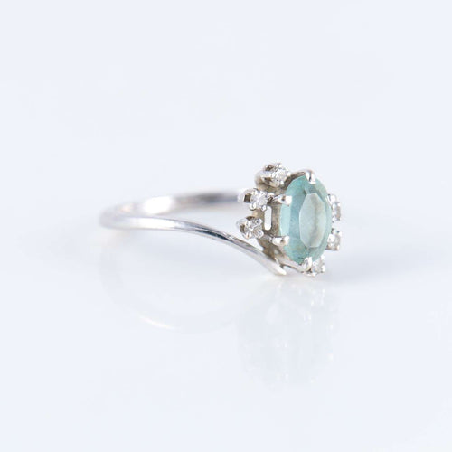 Bague 50 Bague Marguerite Aigue-marine 58 Facettes JE256