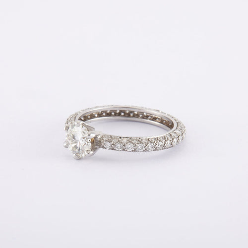 Bague 55 / Blanc/Gris / Or 750‰ Bague Solitaire Diamant 0.93 carat 58 Facettes 210067R-210240R