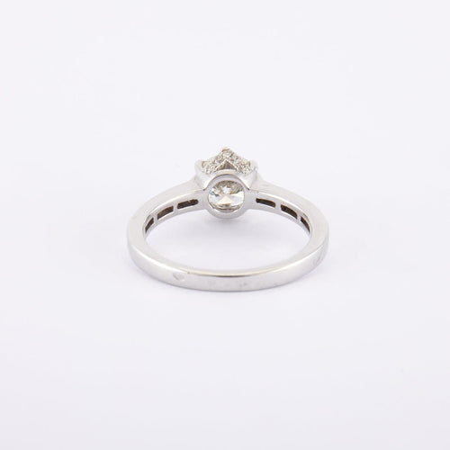 Bague 54 / Blanc/Gris / Or 750‰ Bague Solitaire Diamant 1.00 carat 58 Facettes 120333R-210139R