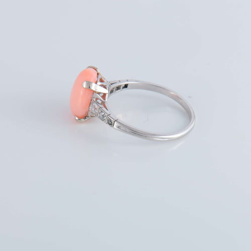 Bague 54 Bague Corail peau d'ange Diamants 58 Facettes 1