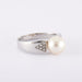 Bague 59 / Blanc/Gris / Or 750 Bague perle et diamants 58 Facettes 120085R