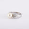 Bague 59 / Blanc/Gris / Or 750 Bague perle et diamants 58 Facettes 120085R