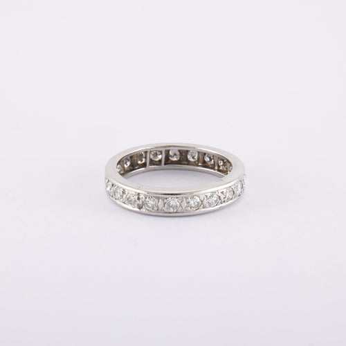 Bague 51 / Blanc/Gris / Or 750‰ Alliance américaine Diamants 1.32 carats 58 Facettes 220518R