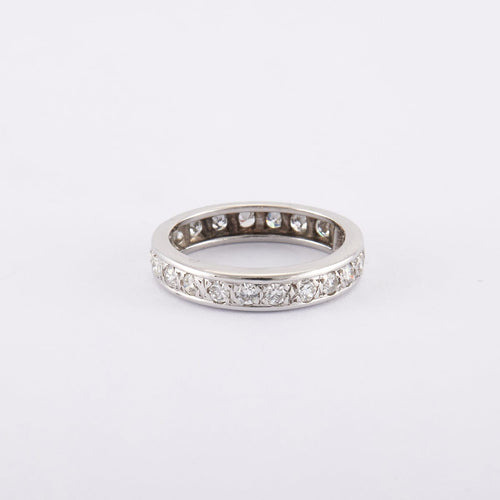 Bague 51 / Blanc/Gris / Or 750‰ Alliance américaine Diamants 1.32 carats 58 Facettes 220518R