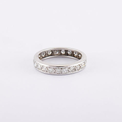 Bague 51 / Blanc/Gris / Or 750‰ Alliance américaine Diamants 1.32 carats 58 Facettes 220518R