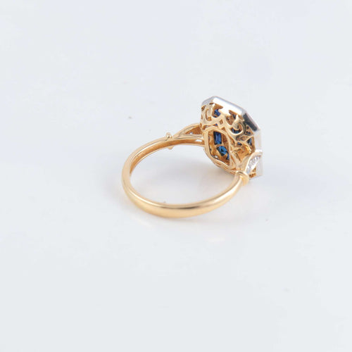 Bague Bague style Art Déco Saphirs Diamants 58 Facettes PVE1